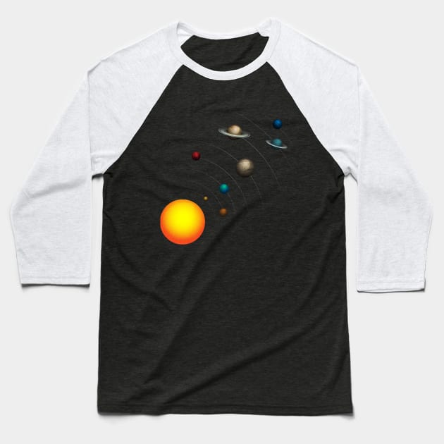 Solar System Baseball T-Shirt by vladocar